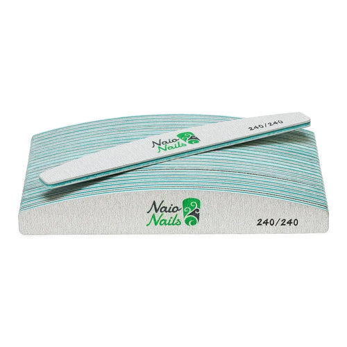 Pack de 25 - Limas de Unhas Meia Lua Cinza Zebra 240/240 Granulação