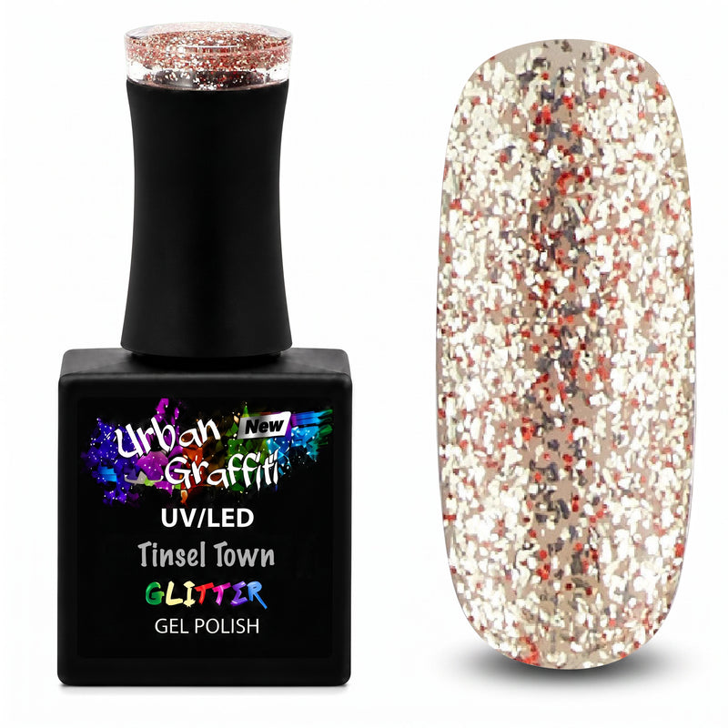 Tinsel Town - UGGP-A0913 Verniz Gel Glitter Dourado e Vermelho Urban Graffiti 15ml