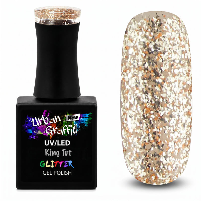 King Tut - UGGP-A0915 Verniz Gel Glitter Dourado Graffiti Urbano 15ml