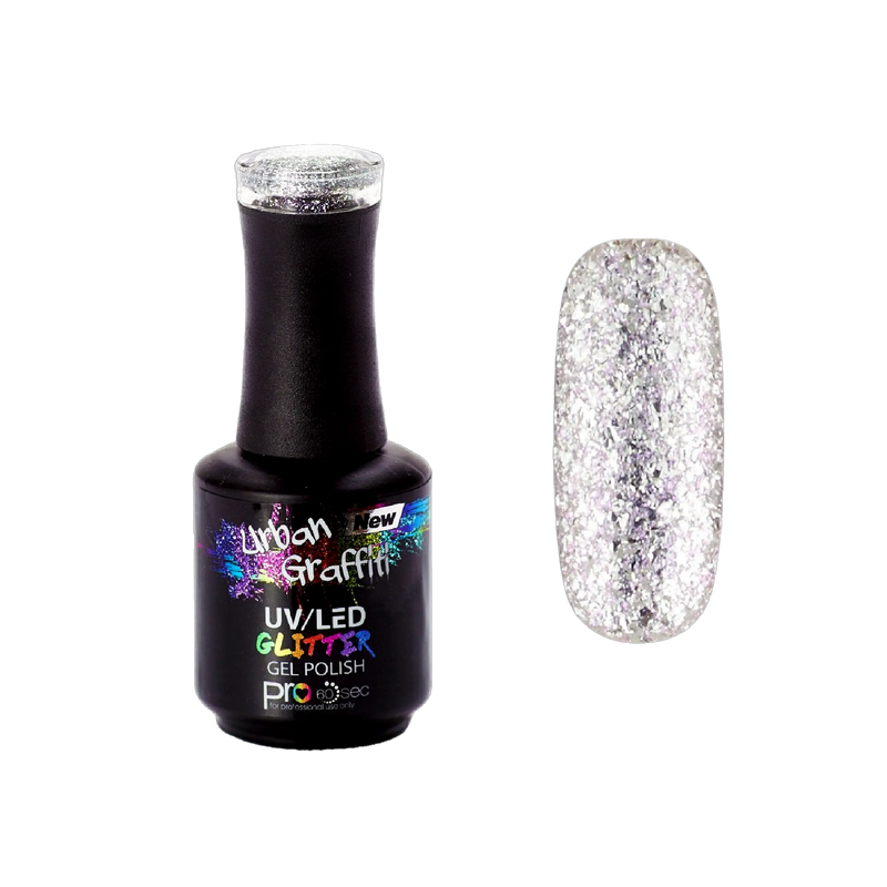 Artemis - UGGP-A0910 Verniz Gel Glitter Prateado Graffiti Urbano 15ml