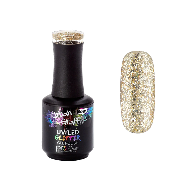 Sphinx - UGGP-A0917 Urban Graffiti - Verniz Gel Glitter Denso Dourado - 15ml