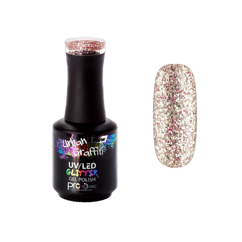 Cosmic Love - UGGP-A0916 Verniz Gel Glitter Dourado e Vermelho Urban Graffiti 15ml