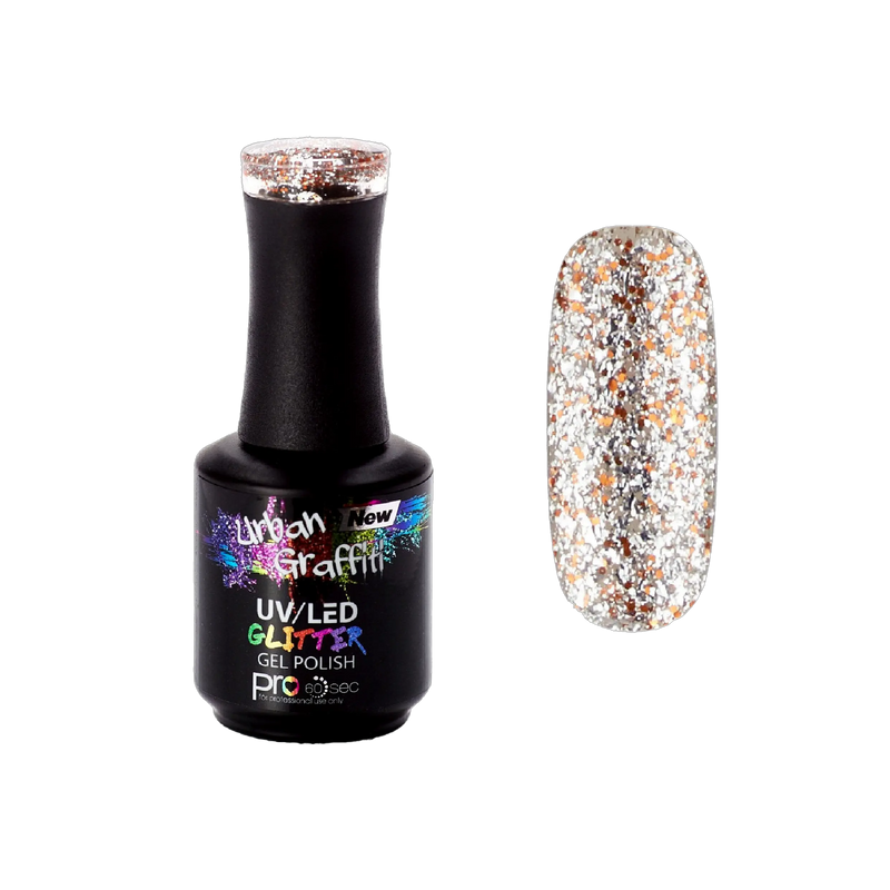 Diamond Ember - UGGP-A0911 Verniz Gel Prateado e Dourado com Glitter Urban Graffiti 15ml