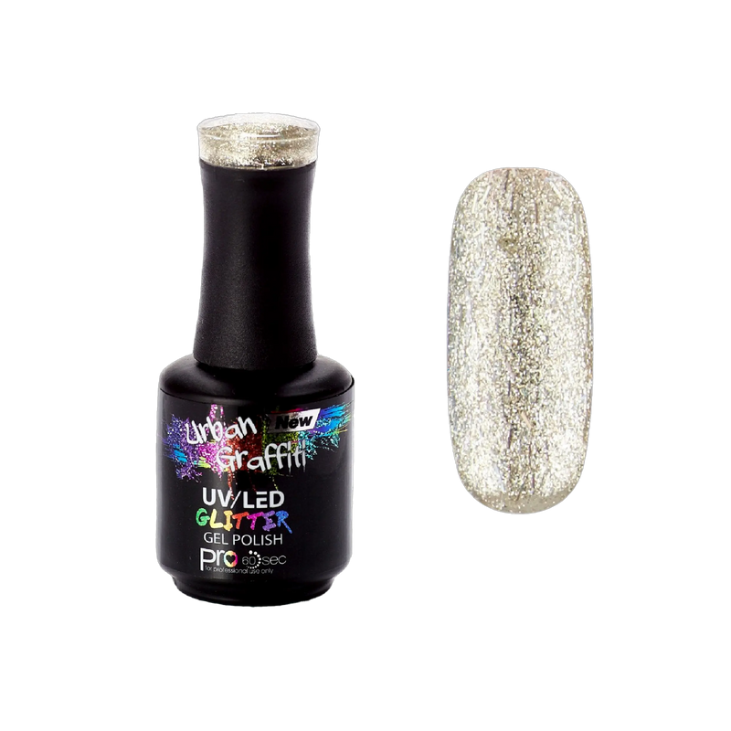 Disco Ball - UGGP-A0922 Verniz Gel Glitter Prateado Graffiti Urbano 15ml